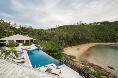 Swimming pool and view at Secret Beach Villa, a 4-6 bedroom villa with ocean and beach view located in Koh Phangan, Thailand