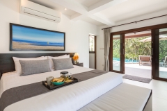 Bedroom at Secret Beach Villa, a 4-6 bedroom villa with ocean and beach view located in Koh Phangan, Thailand
