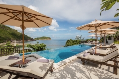 Swimming pool and view at Secret Beach Villa, a 4-6 bedroom villa with ocean and beach view located in Koh Phangan, Thailand