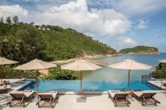Swimming pool and view at Secret Beach Villa, a 4-6 bedroom villa with ocean and beach view located in Koh Phangan, Thailand